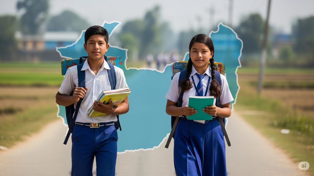 student walking for new education era