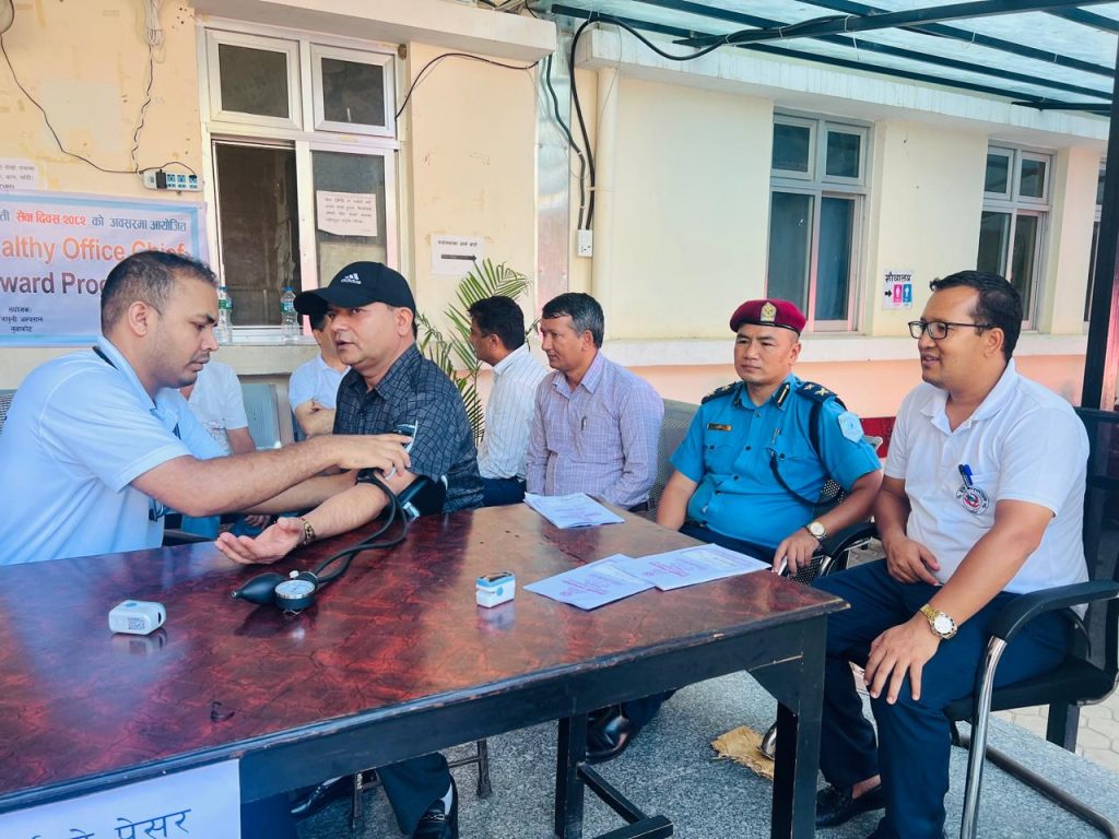 Civil Service Day Health screening of office heads for non-communicable diseases