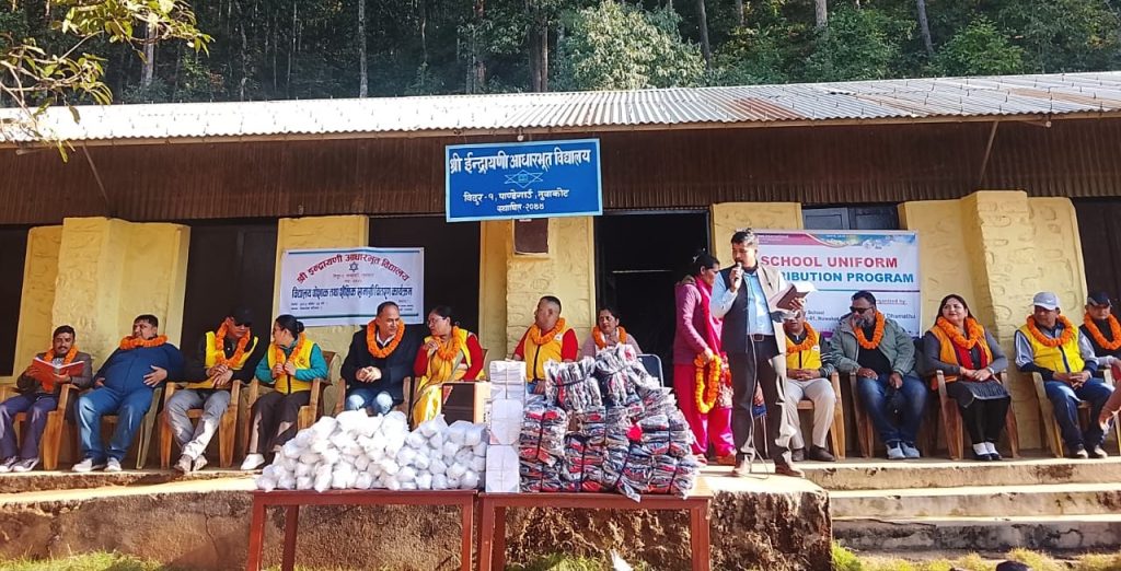 Distribution of warm clothes and educational materials