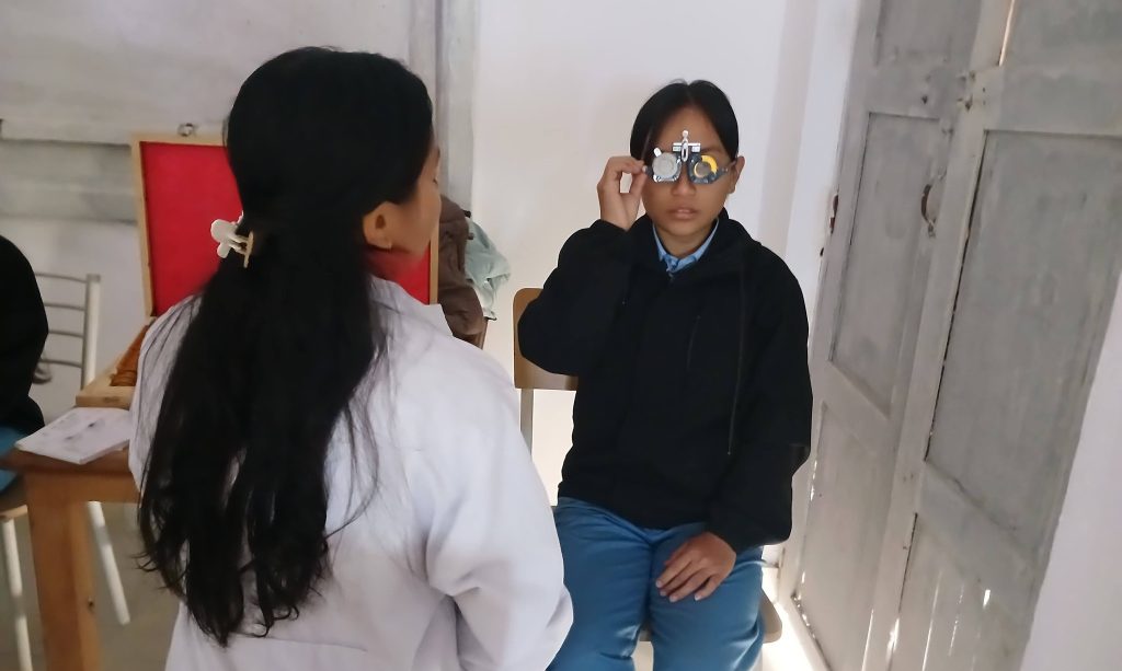 free eye checkup camp in Tribhuvan Trishuli Secondary School Nuwakot