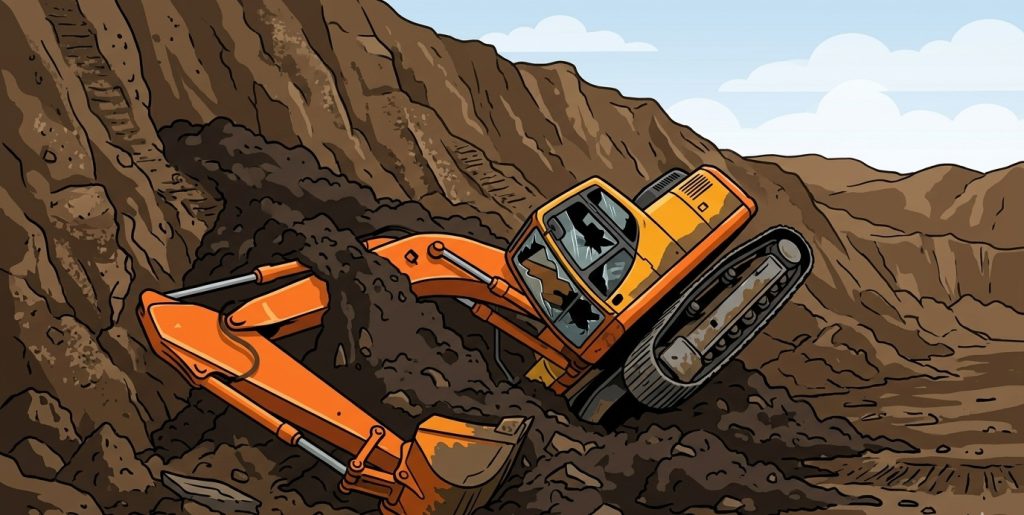 Excavator accident by Gemini
