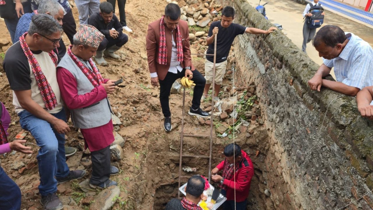 Foundation stone laid for Satkothe ​​Bus Stop building Nuwakot Adarsha Multiple Campus Bidur