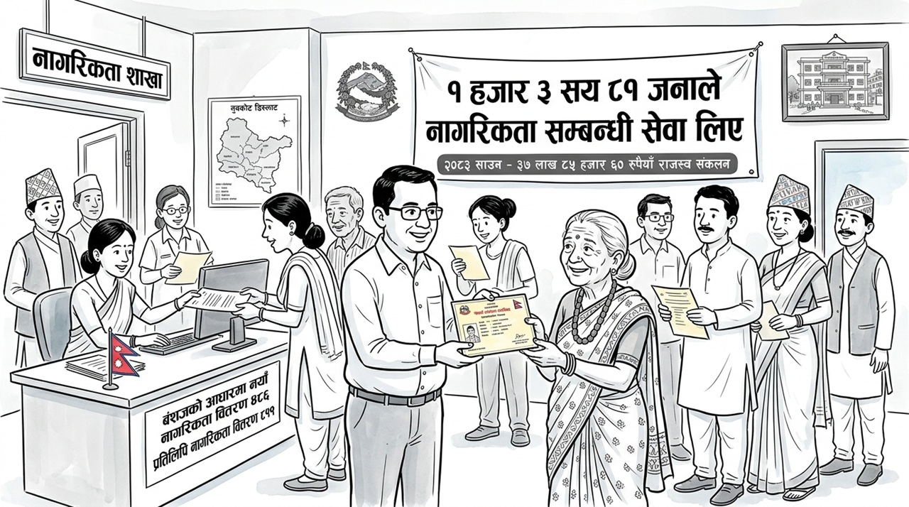 साउनमा १ हजार ३ सय ८७ जनाले नागरिकता सम्बन्धी सेवा लिए