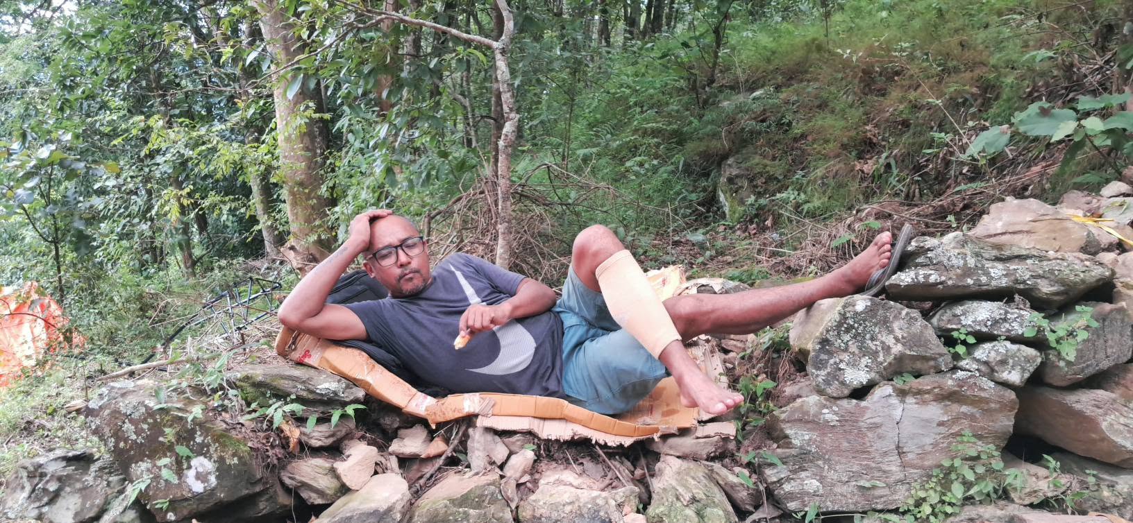 after floods Shashi Dangol injured